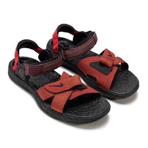 Boys NIKE ACG Air Deschutz + Sandals Slides DC9092-600 Redstone Black - Picture 1 of 13